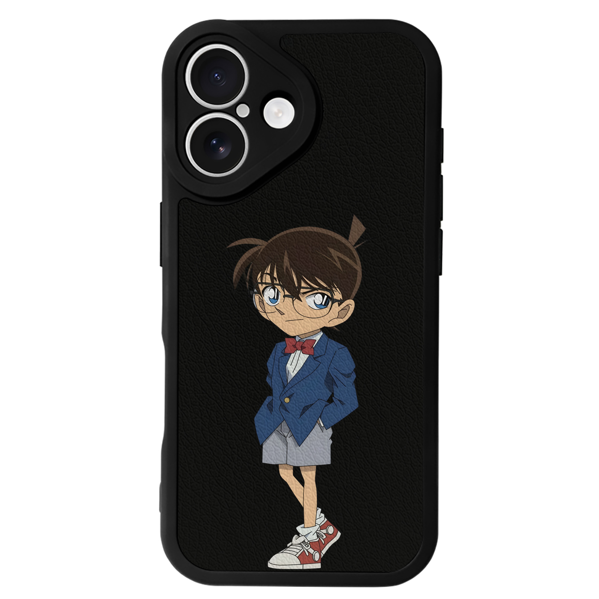 （画像用） 名探偵コナン 江戸川 コナン Detective Conan Conan Edogawa 【iPhone 16シリーズ対応】シリコンスマホケース（レザー調） 材質：シリコン